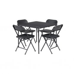 Sammenfoldelig picnic med campingbord og fire stole