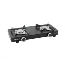Campingkomfur til engangsflasker med gevind (f.eks. Primus) med to kraftige blus (2x3000W).