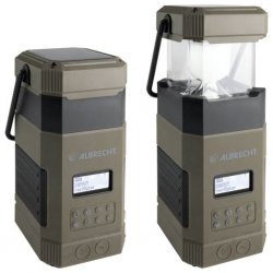 Krankradio med lanterne, der også kan bruges til at oplade mobiltelefonen.