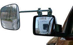 Ekstra stort bakspejl til campingvogne. Lange arm også passer bredere vogne.