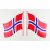 Selvklæbende Flagmærkat Norge 12 x 8 cm