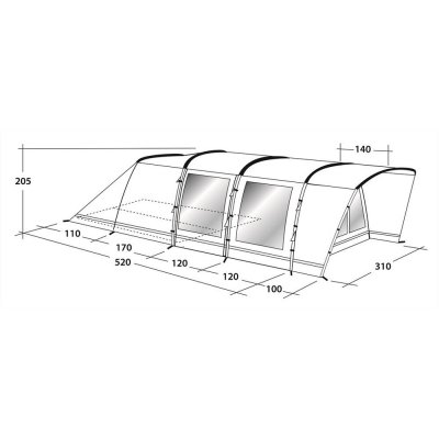 Dimensional tegning af Outwell Flagstaff 5