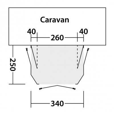Plan til fortelt Outwell Cove 340A.
