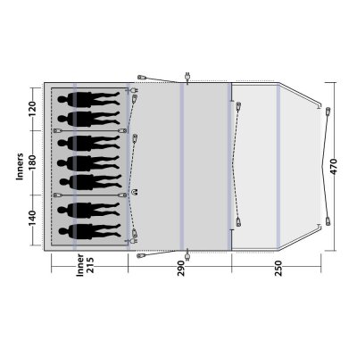 Planlægning af Outwell Stone Lake 7ATC familietelt
