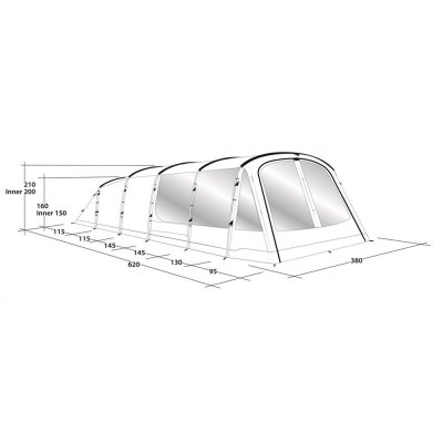 Dimensionskitse Outwell Mallwood 7 telte.