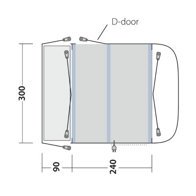 Outwell Newburg 240 Air Autocamper Telt 240-270 cm grundplan