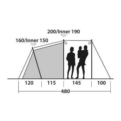 Lofthøjde til Outwell Springwood 5 telt.