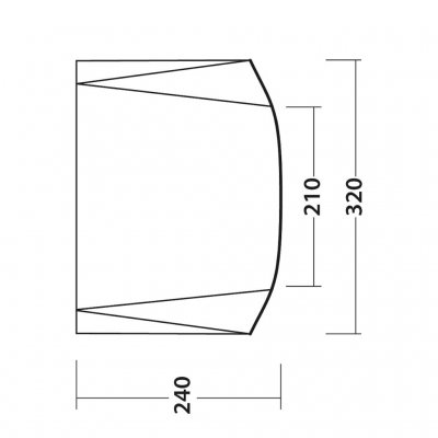 Dækning skitse Outwell Touring Shelter Sunroof.
