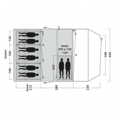 Plan for Outwell Queensdale 8PA telt