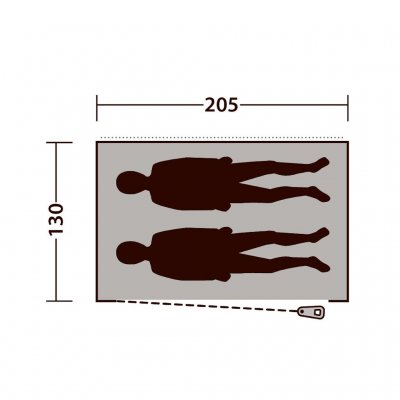 Plantegning Outwell Fritstående indre ekstra sovekabine.