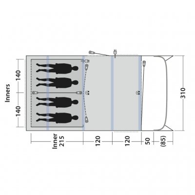 Plan for familien telt Outwell Avondale 4PA