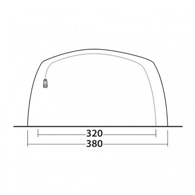 Dørskitse til familieteltet Outwell Greenwood 6.