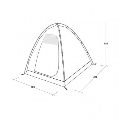Målskitse Outwell Fritstående Indvendig sovekabine.