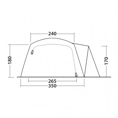 Dimensioner på døren på Outwell Nevada 5P