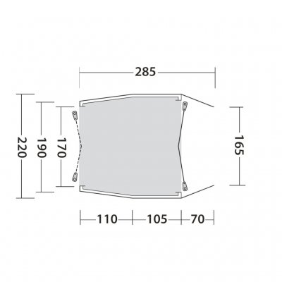 Grundplan for Outwell Dunecrest biltelt