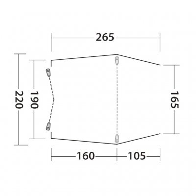 Grundplan for Outwell Sandcrest S biltelt