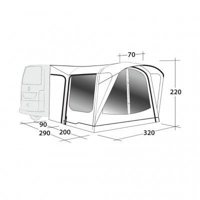 Dimensioner for Outwell Parkville 200SA Biltelt