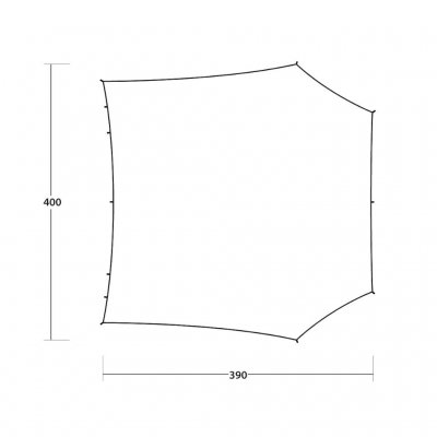 Mål fra over presenningen Outwell Canopy L soltag.