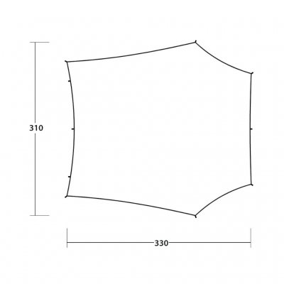 Mål fra toppen af ​​presenningen Outwell Canopy M Soltak.