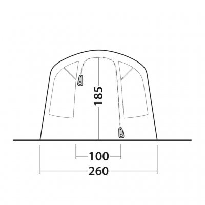 Dimensioner på døren Outwell Monterey 4 Air
