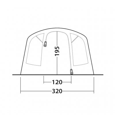 Dimensioner på døren Outwell Monterey 5 Air