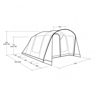 Måltegning til Outwell Monterey 5 Air familietelt