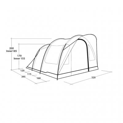 Måltegning til Outwell Sky 5 familietelt.