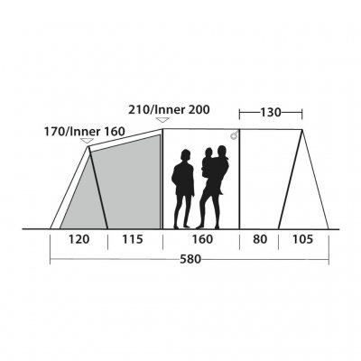 Højdeskits til campingtelt Outwell Rockwell 4