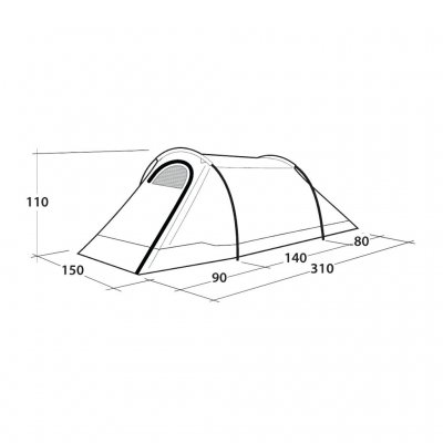 Dimensioner campingteltet Outwell Earth 2nd