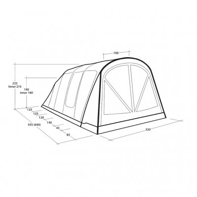 Dimensioner på Outwell Florida 5 Air familieteltet