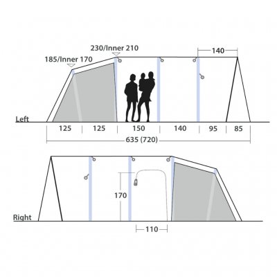 Højdemåler til familieteltet Outwell Vermont 7 Air.