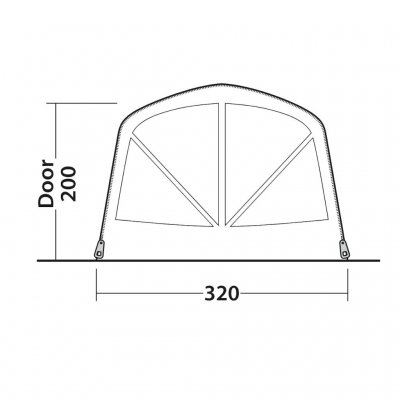 Dørskitse for familieteltet Outwell Nashville 5 Air TC
