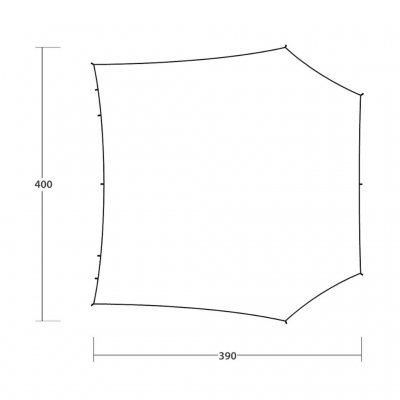 Mål fra over presenningen Outwell Louisiana L soltag.