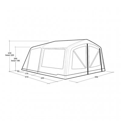 Dimensioner på Outwell Virginia 5 Air TC