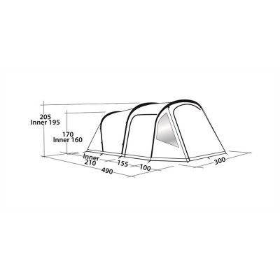 Målskitse til familieteltet Easy Camp Base Air 500
