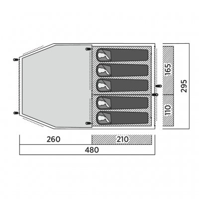 Planlægning af familieteltet Easy Camp Menorca 500 .