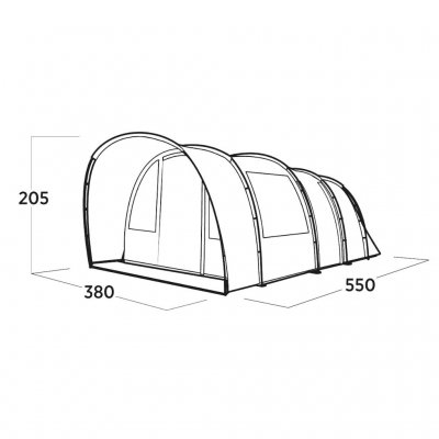 Målskitse for familieteltet Easy Camp Skarvan 6