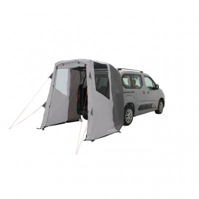 Easy Camp Krossbu Mini – et praktisk biltelt, der monteres på bagenden af en campervan og giver ekstra overdækket plads til cam