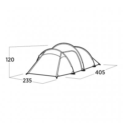 Plantegning for indertelt og stue til Easy Camp Pasvik 4