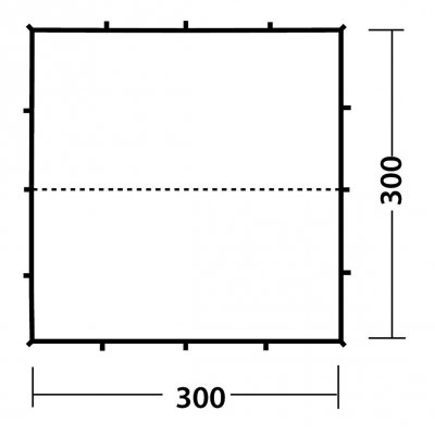 Måttskiss för Robens Tarp 3 x 3 m