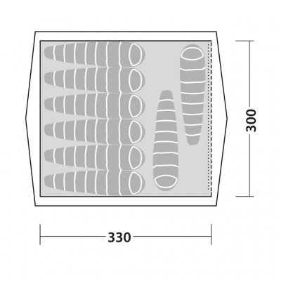 Plantegning for lejrteltet Robens Prospector Castle
