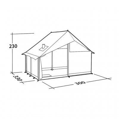 Målskitse til lejrteltet Robens Prospector