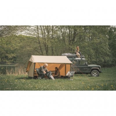 Kombineret vindfang og telt i teknisk bomuld.