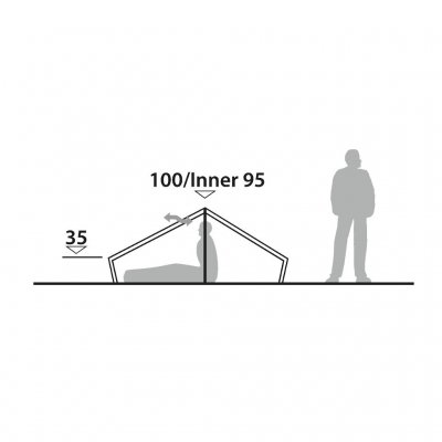Elevationtegning til Robens Chaser 2 telt.