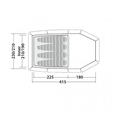 Målskitse til Robens Nordic lynx 4 udendørs telte