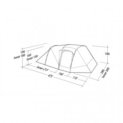 Dimensioner for Robens Double Dreamer 5 teltet.