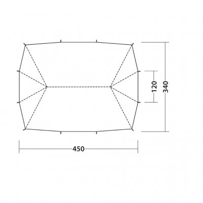 Twin Summit Shelter PRS pavillon/tarp dimensioner.