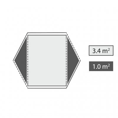 Fordeling af sovekabine og apsis på Robens Aster 3 Pro