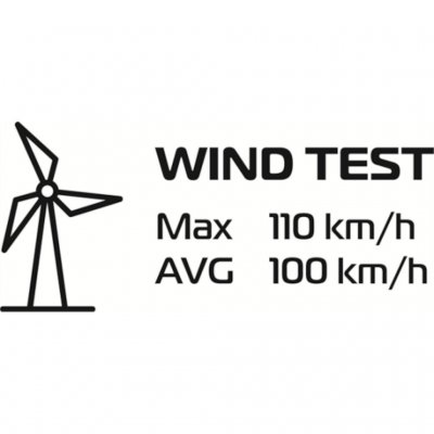 Robens Aster 3 Pro kuppeltelt er testet til vindstyrker op til 110 km/t.