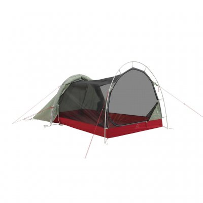 Robens Sprinter 2 LW telt med oversejlet næsten helt rullet op – optimal ventilation til varme nætter.